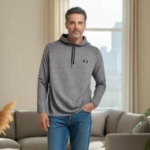 Under Armour Loose Black/White Qtr-zip Pullover 2XL (AT-16)